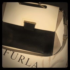 Furla Artesia Bag in Black/Gray/White Leather